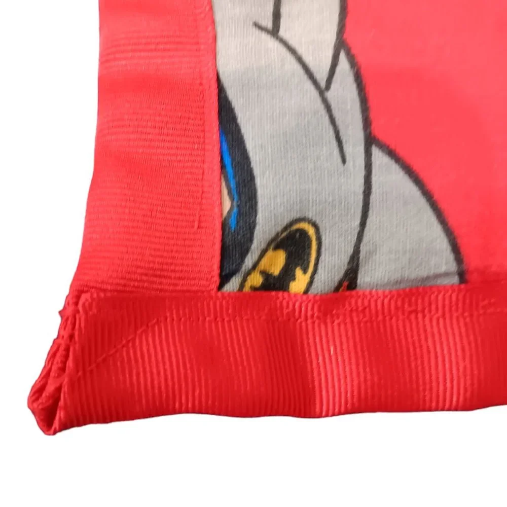 Handmade Batman Quilt Blanket Red Blue Grey Reversible